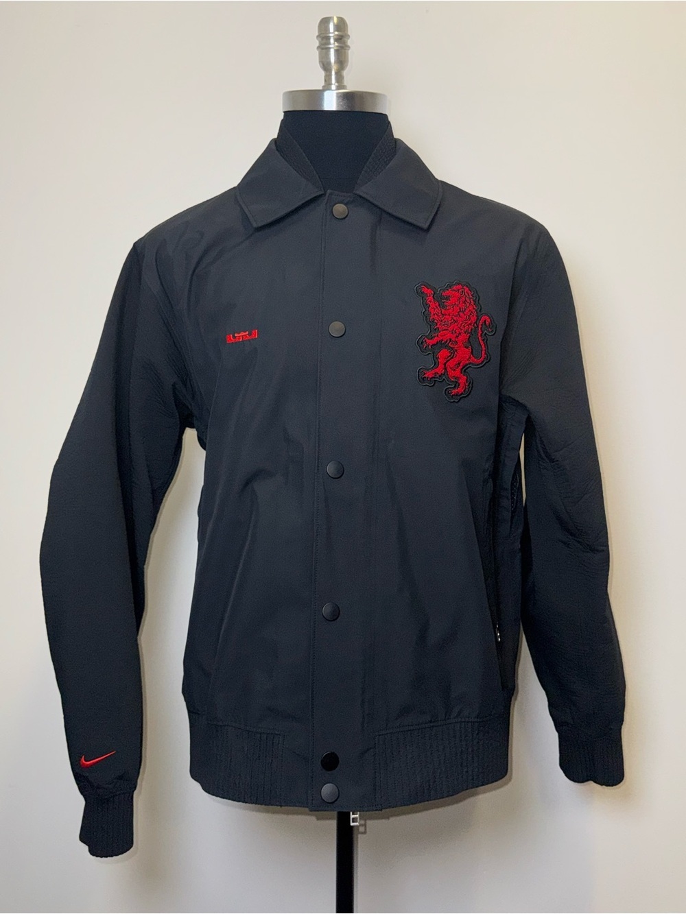 Nike LeBron Storm Fit ADV Jacket Black Red Lion Coaches Coat L